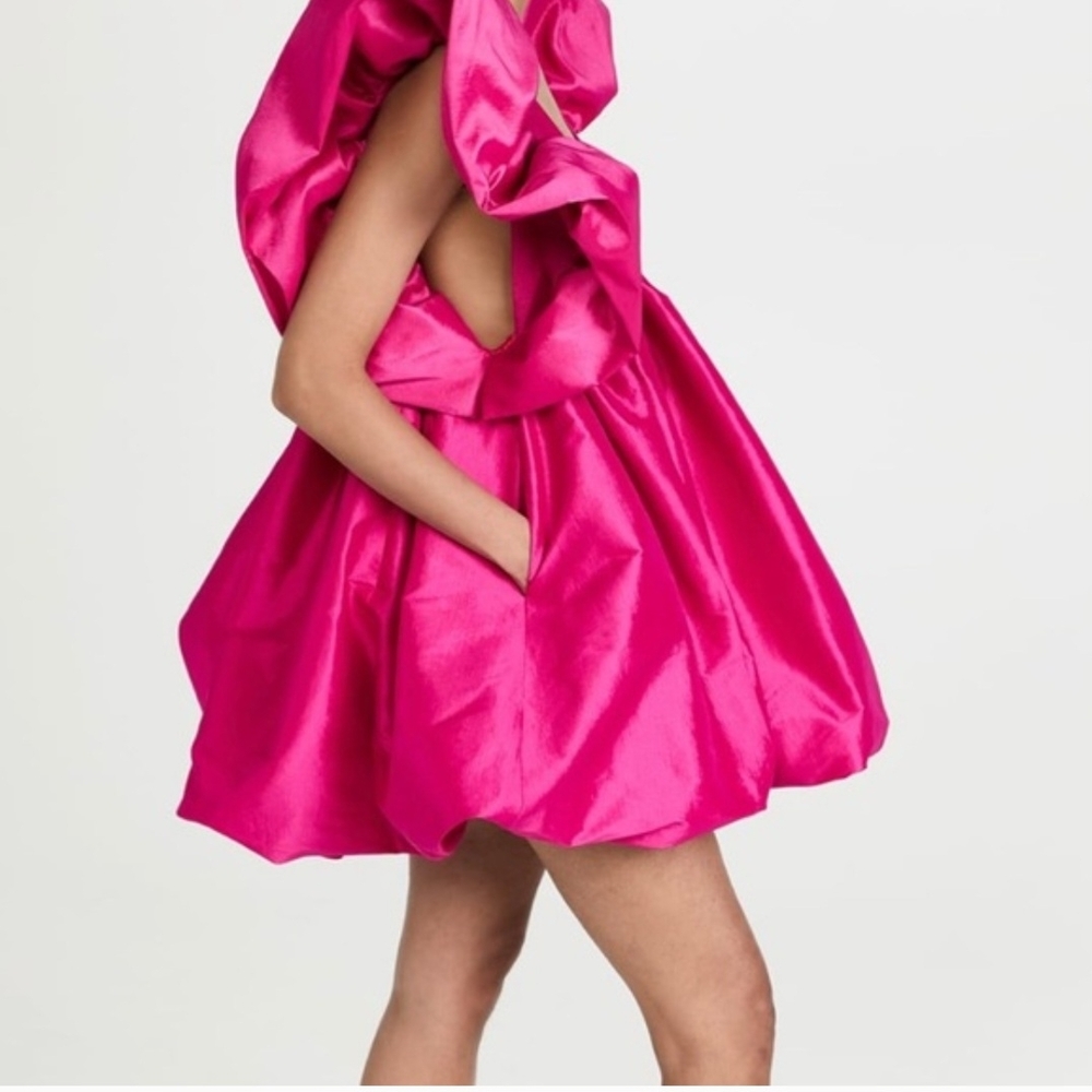 Kika Vargas Fuchsia Mini Dress with Dramatic Sleeves, and Pockets! - Picture 3 of 6